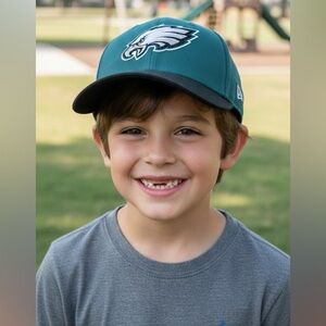 New Era Midnight Philadelphia Eagles NFL Hat/Cap Green/Black Youth Adjustable